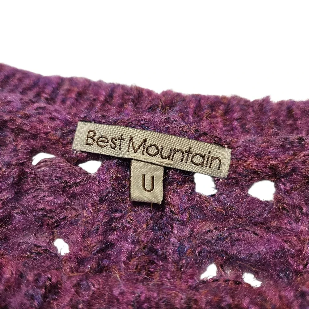 Best Mountain Purple Knit‎ Open Stitch Pullover Sweater Women's Size U